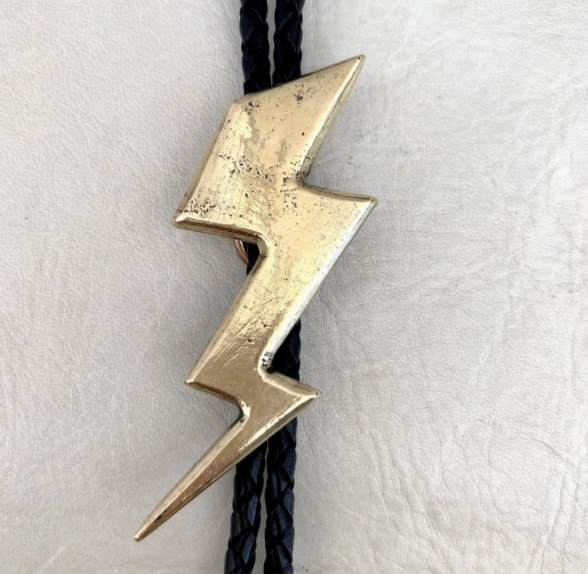 Lightning Bolt Bolo- Black & Gold