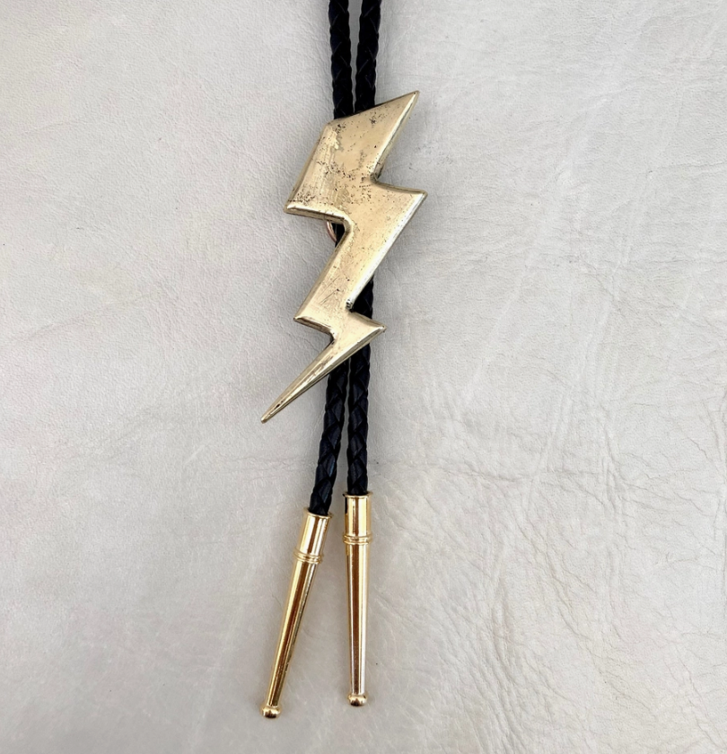 Lightning Bolt Bolo- Black & Gold
