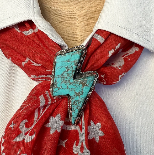 Turquoise Lightning Scarf Slide
