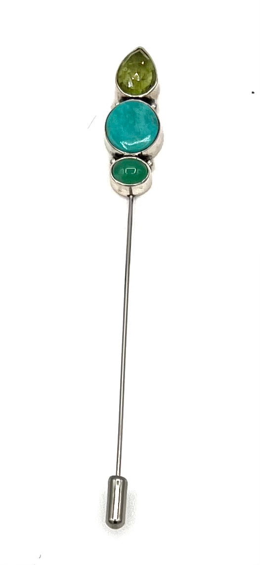 Triple Stone Stick Pin