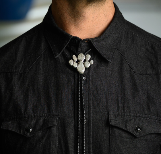 Prickly Pear Cactus Bolo Tie