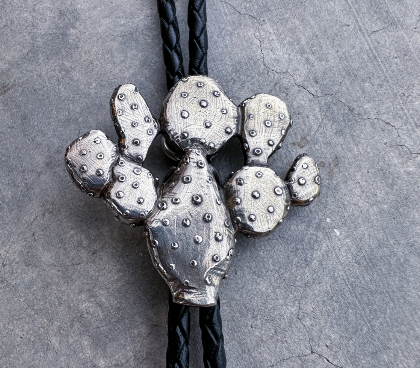 Prickly Pear Cactus Bolo Tie
