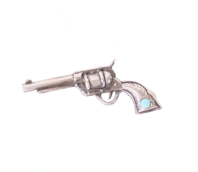 Turquoise Six Shooter Hat Pin