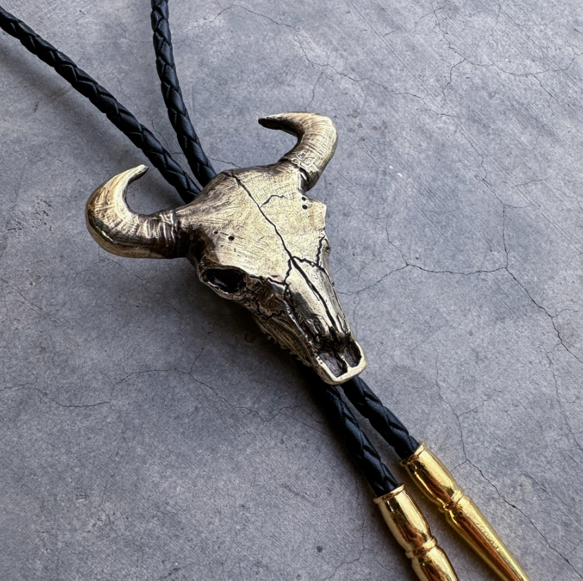 Bull Skull Bolo Tie