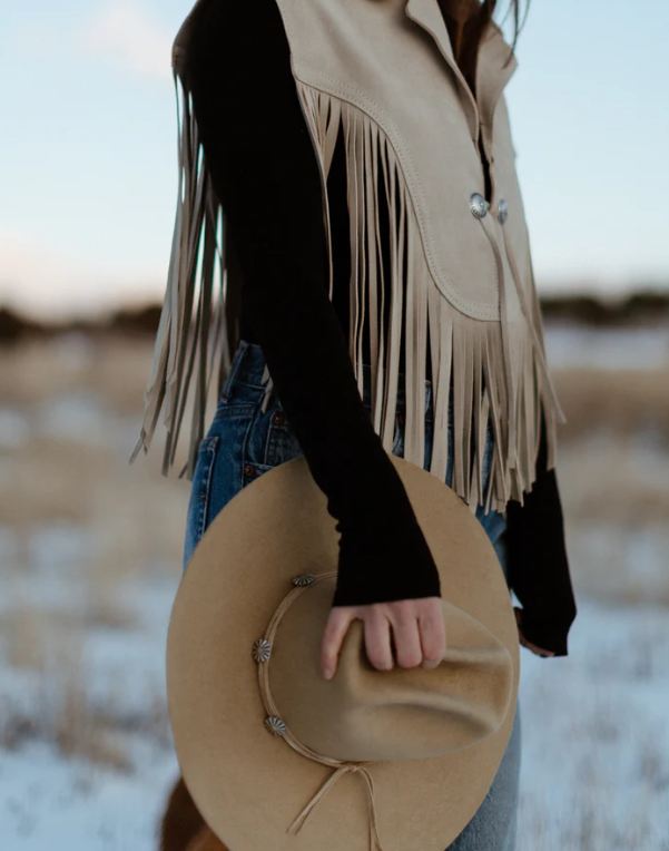 Suede Shawl Vest