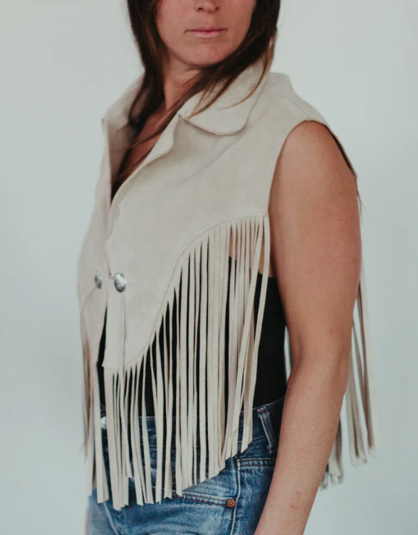 Suede Shawl Vest