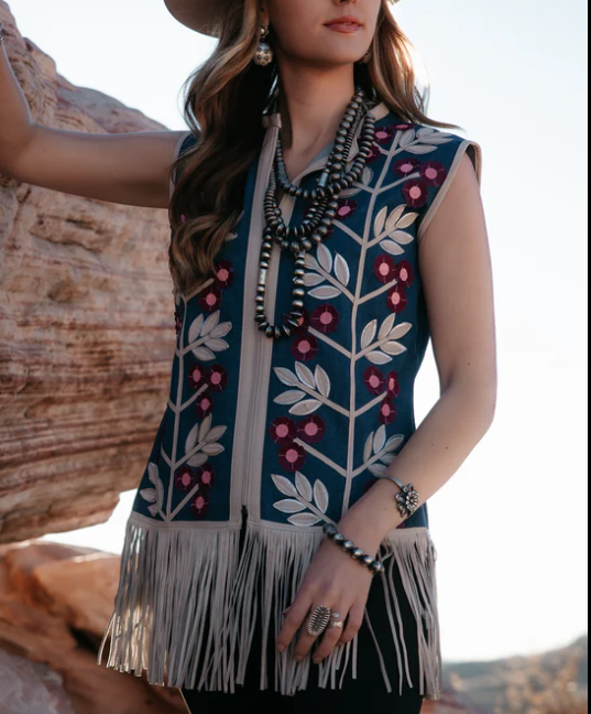 Thorned Blossom Leather Vest