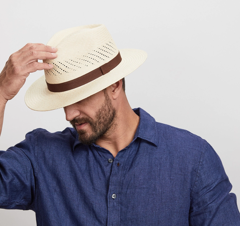 Vented Panama Straw Fedora Hat - Style Tulum